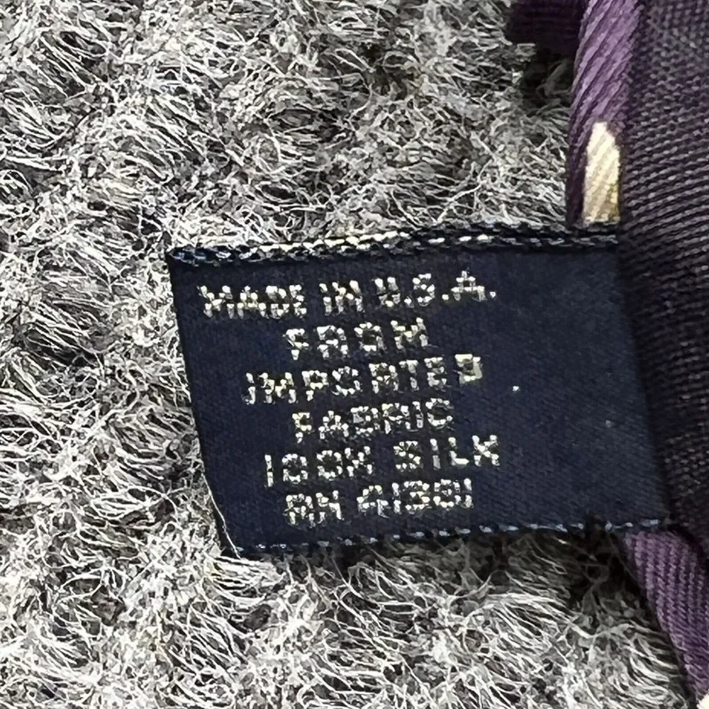 VTG‎ Polo by Ralph Lauren Mens 100% Silk Neck Tie Purple Diagonal Diamond Design